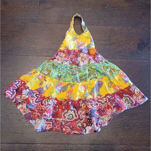 Mariachi Halter Dress Colorful 2T Tiered Crochet Details